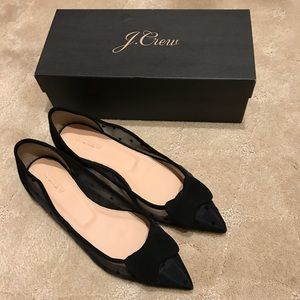 J. Crew Mesh Pointed Toe Bow Flats